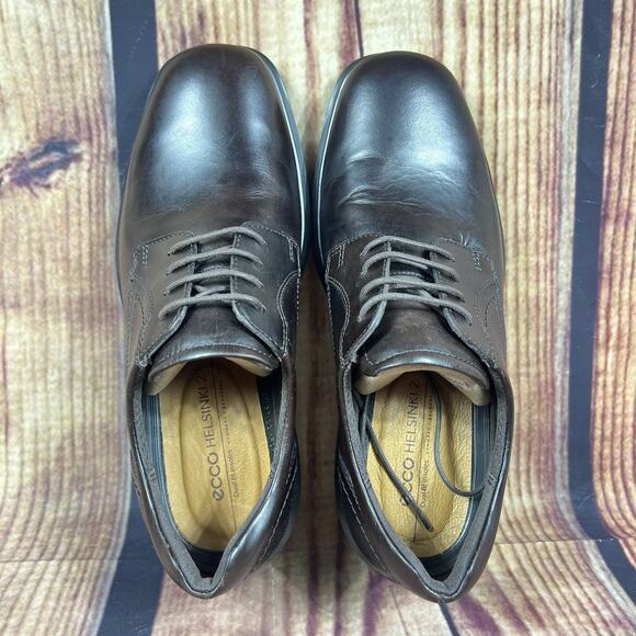 ECCO Helsinki 2 Shoes Men 6-6.5 EU 40 Mocha Brown Plain Toe Lace Up Oxford NEW main image 7